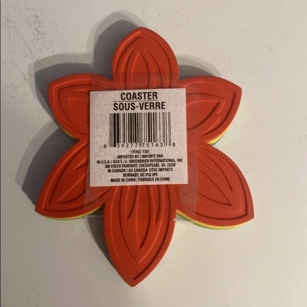 COASTER SOLID SILICONE 4 COLORS GREAT LOOKING DRINKS WON'T SLIDE.